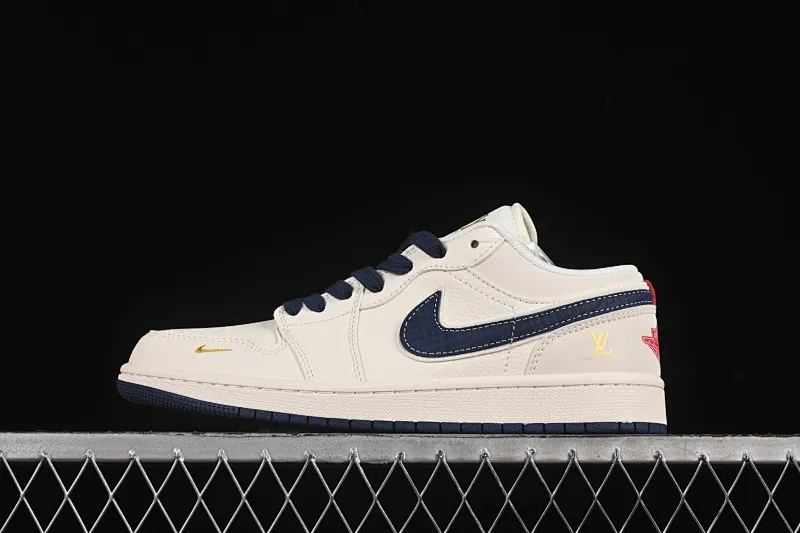 All categories Air Jordan Jordan series basketball shoes Air Jordan 1 Low High-end customized low-top sneakers Air Jordan 1 Low AJ1 Joe 1 LV joint blue scale hook High-end customized low-top retro basketball shoes XX3168-171